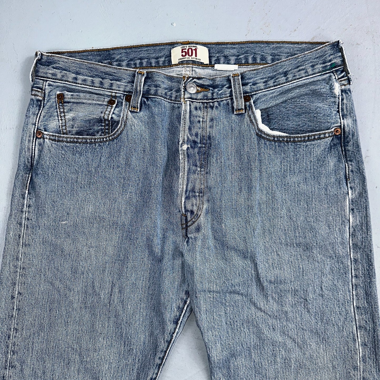 Levis 501 Vintage Y2K XX Straight Leg Jeans Blue Light Wash 34x32 Act 34x31