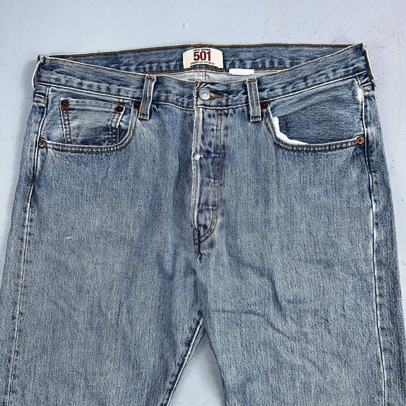 Levis 501 Vintage Y2K XX Straight Leg Jeans Blue Light Wash 34x32 Act 34x31