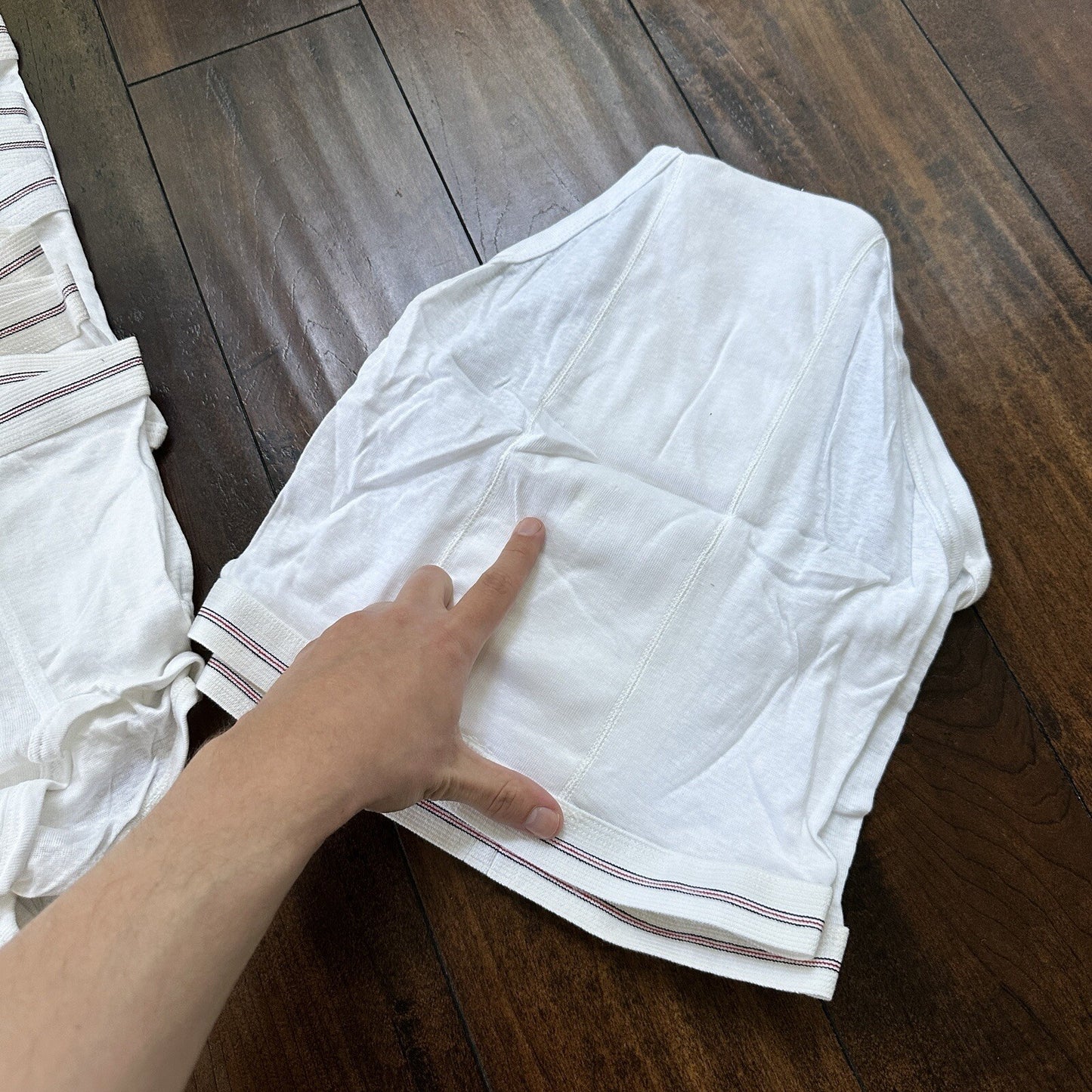 Hanes Briefs Men Size 34 White Cotton Black Stripes 9 Pair Vintage USA Lot 1960s