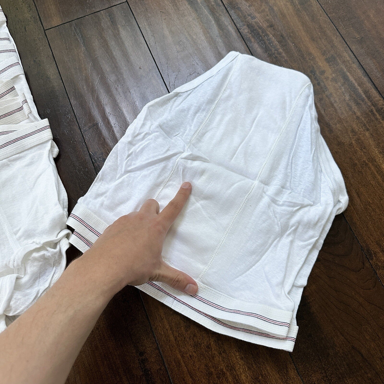 Hanes Briefs Men Size 34 White Cotton Black Stripes 9 Pair Vintage USA Lot 1960s