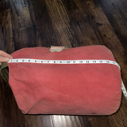 Vtg Sleeping Bag Canvas Red Duffle Bag USA Bell System Talon 1940s 40s 50s WWII