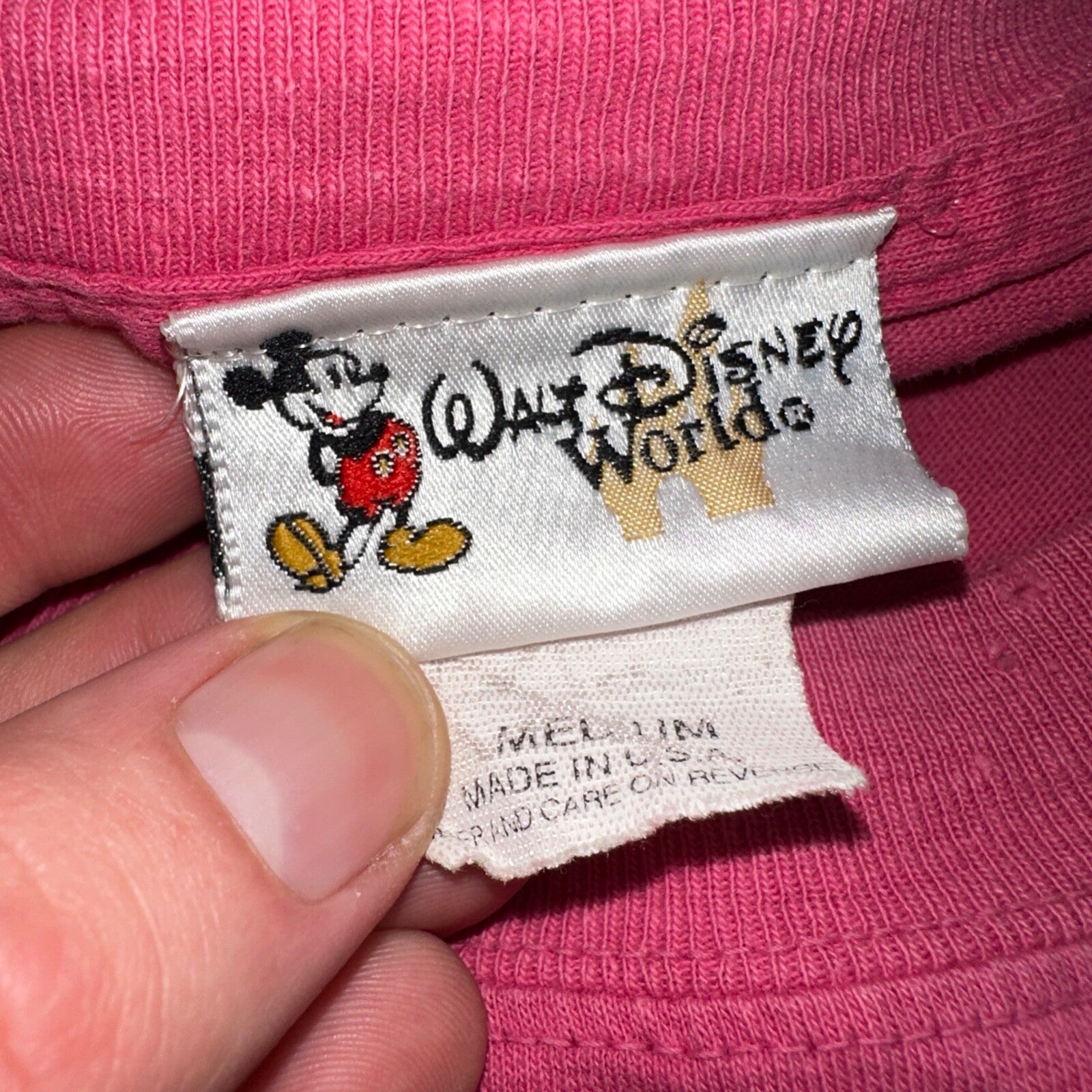 Disney Animal Kingdom Safari VTG T Shirt 90s Minnie Mouse Cute Pink USA Rare M