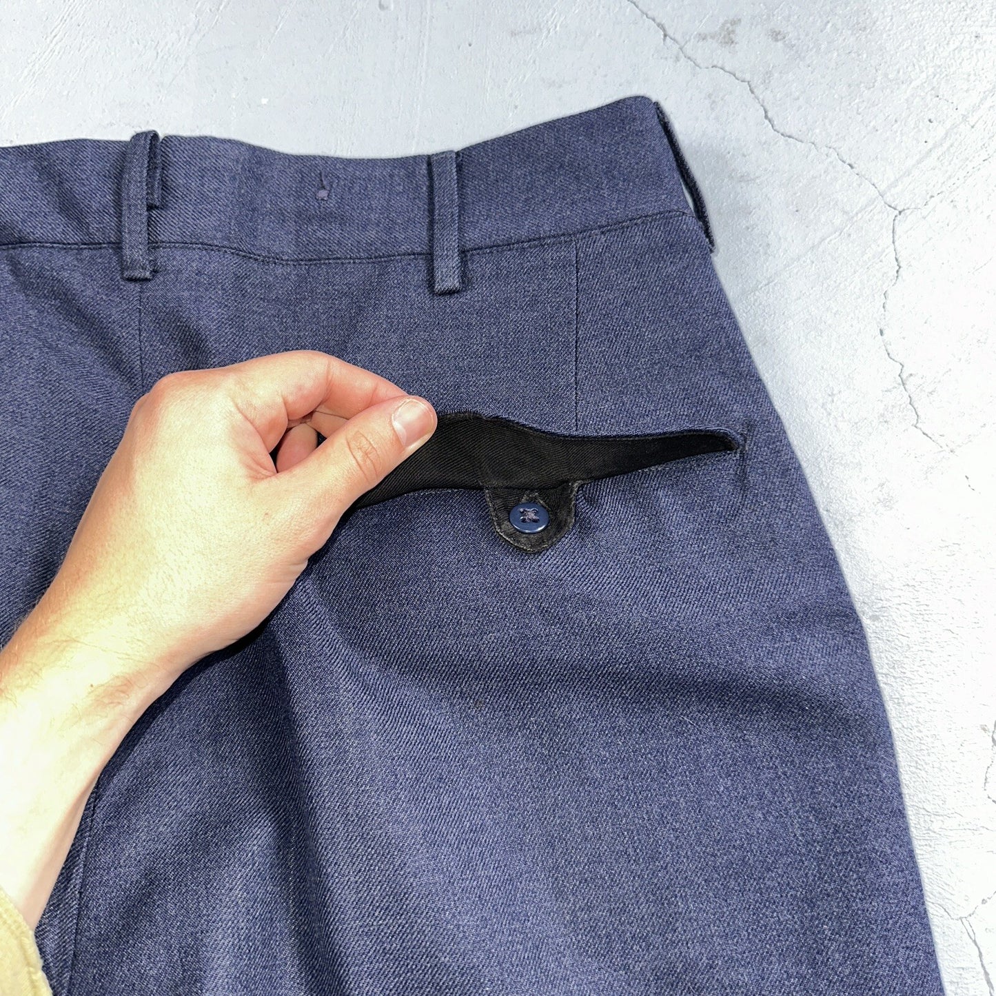 ORIGINAL WWII US ARMY M1944 WOOL COMBAT FIELD TROUSERS- SMALL 32 WAIST BLUE NAVY