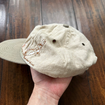 Disney Winnie Pooh and Friends Piglet VTG Hat Cap Snapback 90s USA Beige