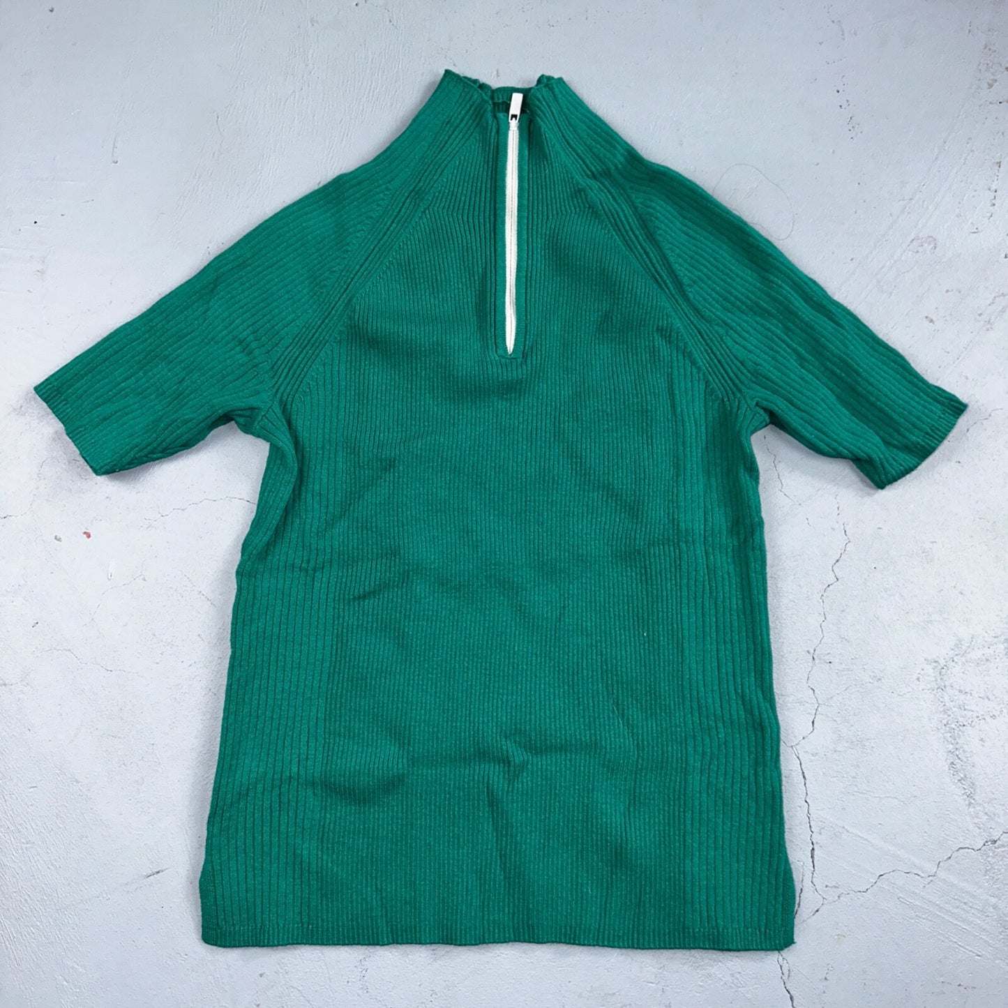 Prologue Womens XS Sweater Green Cozy Knit Pullover Mid Sleeve High Bleach