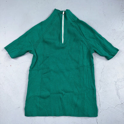 Prologue Womens XS Sweater Green Cozy Knit Pullover Mid Sleeve High Bleach