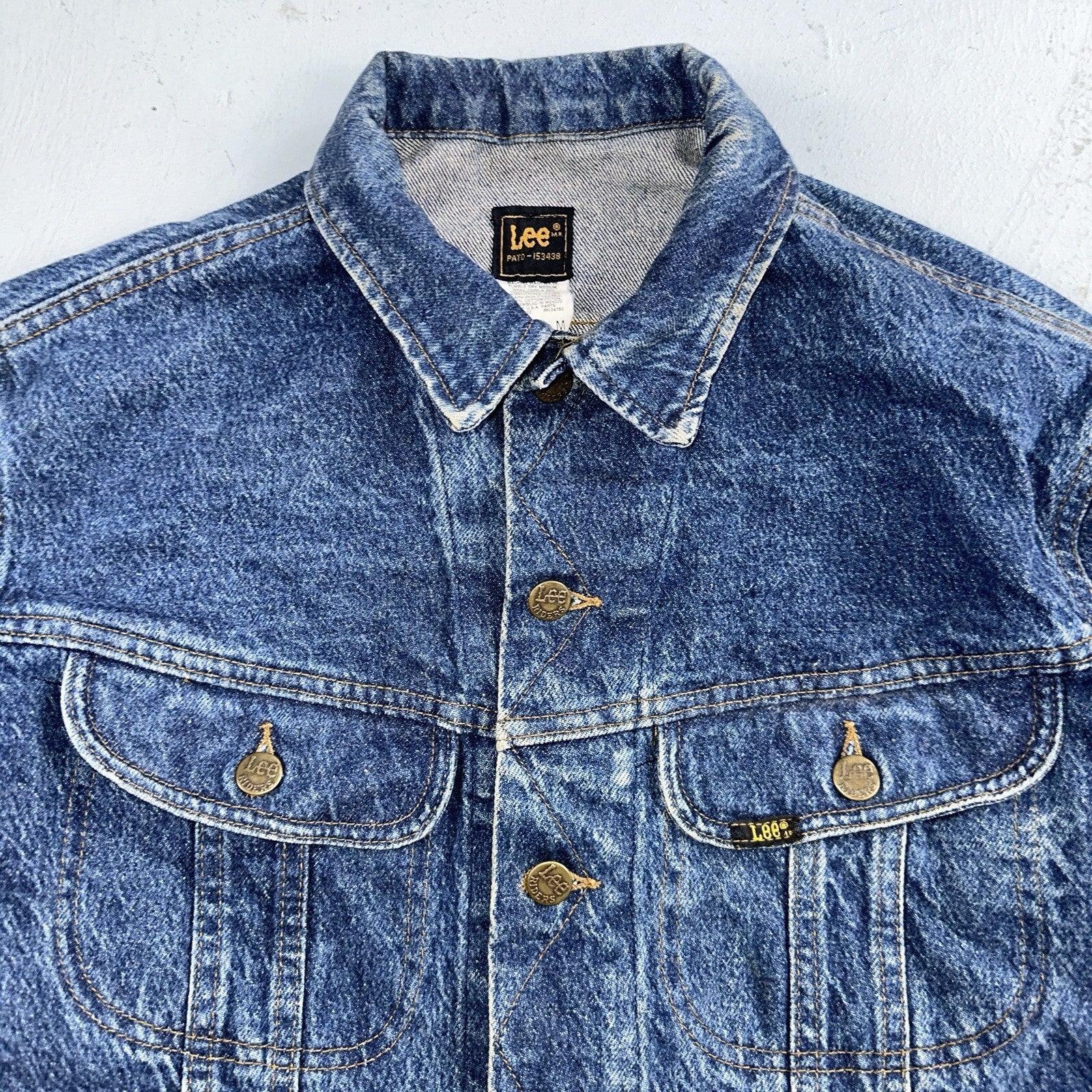 Vintage Lee Denim Jacket 40 M Western Bike Ride Cowboy Ranch Farm 153438 Jean