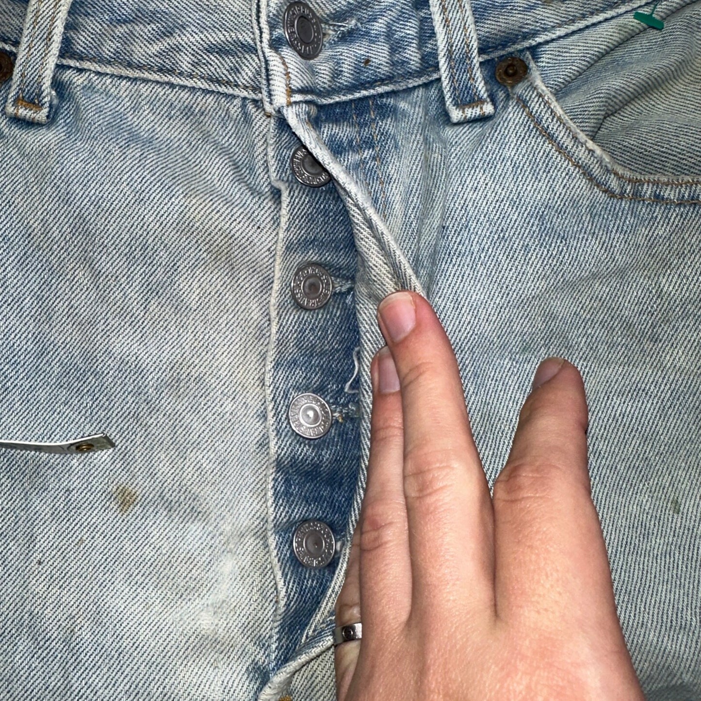 Levis 501 Vintage 90s XX Straight Leg Mexico Jeans 33x34 Light Wash Act 31x27