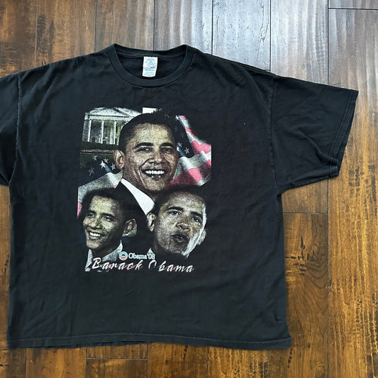 Obama 2XL VTG T Shirt Y2K Rap Tee Style Political Democrat Chicago President