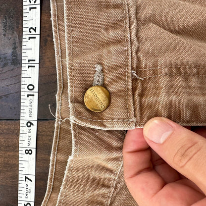 VTG USA Carhartt Thrashed Double Knee Work Dungaree Duck Brown 90s Pants 42x32