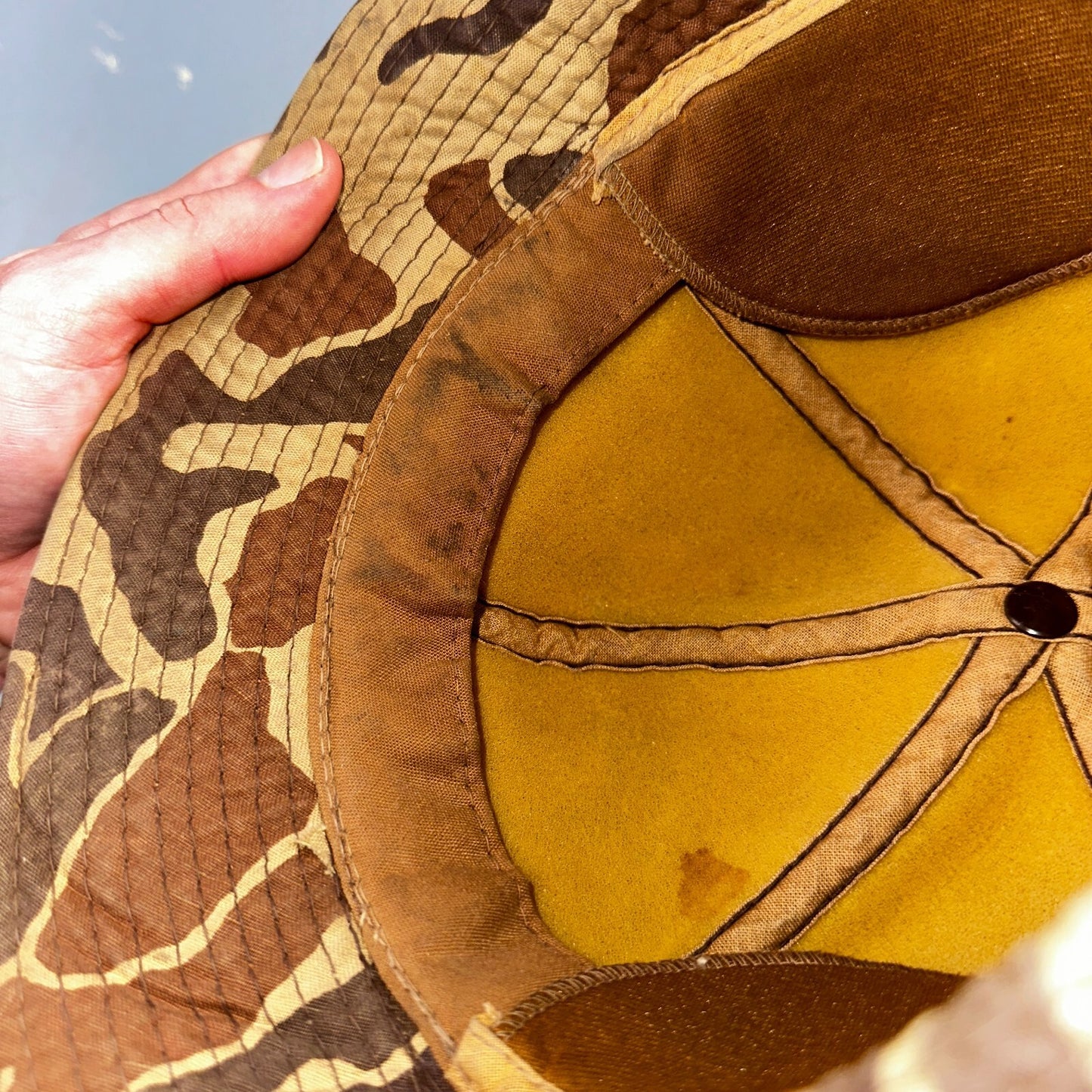 Frogskin Hunting 70s Fisherman Vintage Hat Bucket POST WWII Frog Skin USMC Camo