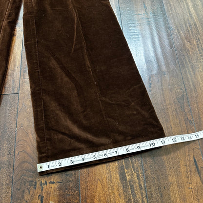 VTG Jantzen 1970s Pants 23x30 Brown Velour High Waist Flair Rockabilly 8