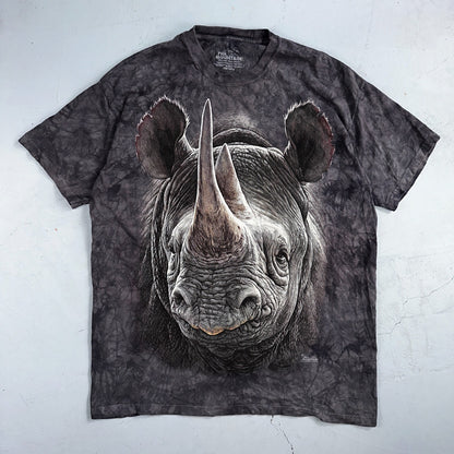 The Mountain Shirt Mens XL Rhinoceros Tie Dye Purple 2013 USA Rhino Wild Animal