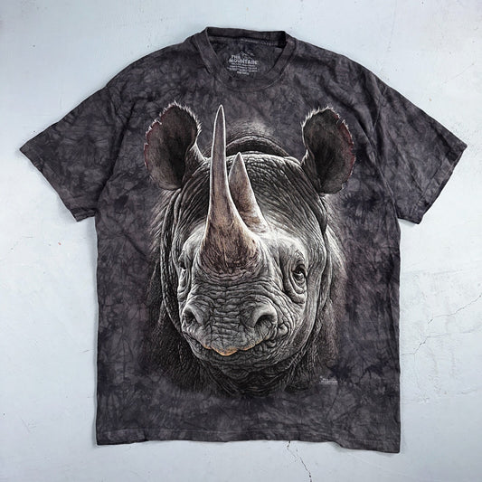 The Mountain Shirt Mens XL Rhinoceros Tie Dye Purple 2013 USA Rhino Wild Animal