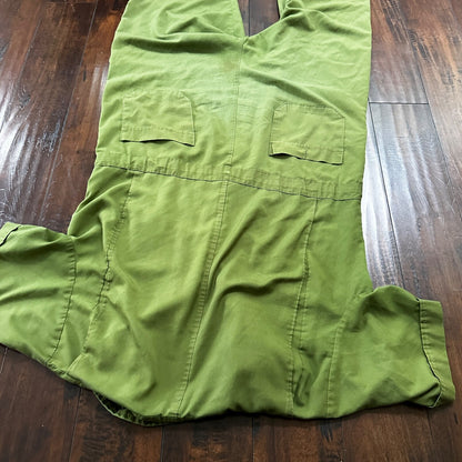 VTG 1960s 1970s Green Fishing Fish Patch Jumpsuit One Piece Rockabilly Work