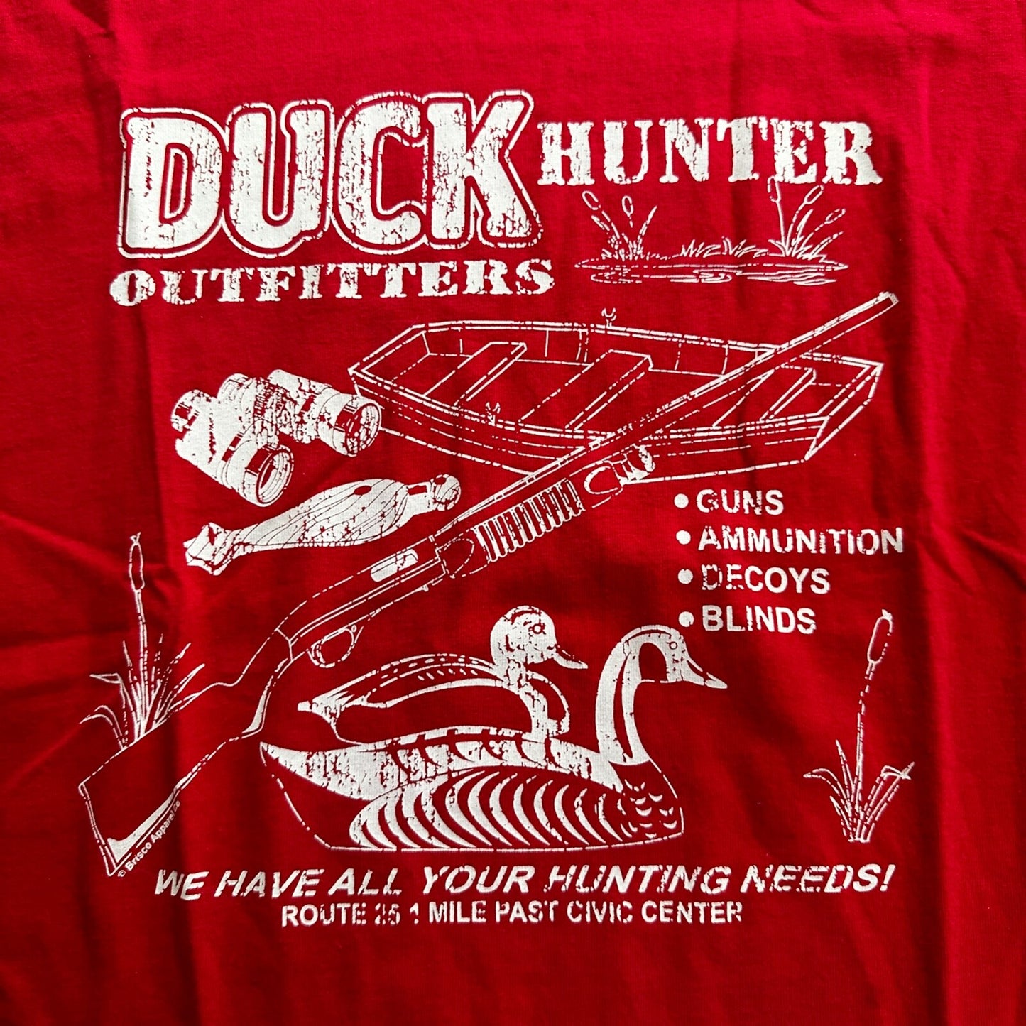 Duck Hunter Vintage T Shirt Swimming Canoe Row Gun Red Y2K Hunting Cool Country