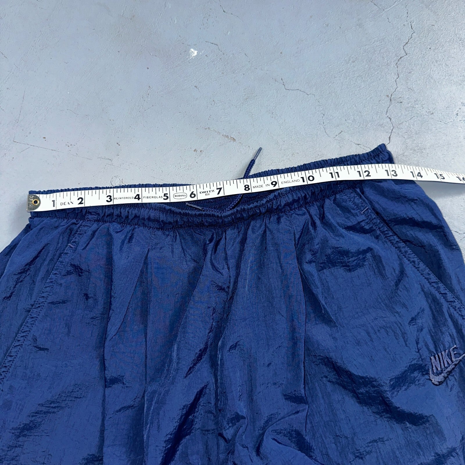 Nike VTG 90s Windbreaker Track Pants Ankle Zip Unlined Blue 1990s Essential