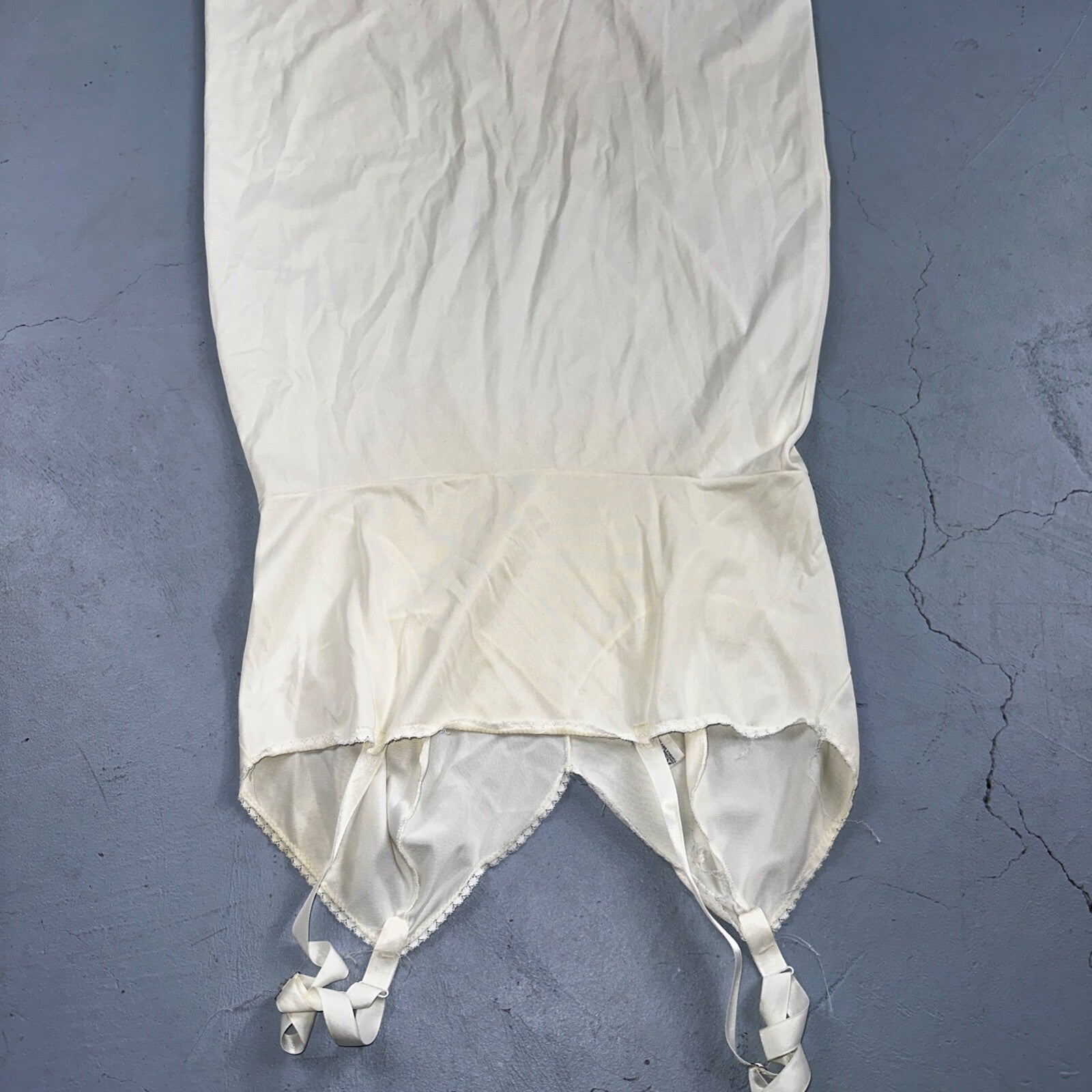 VTG Komar 1970s Lingerie Slip Dress Sleepwear Full Sweep Nightgown Lace 70s