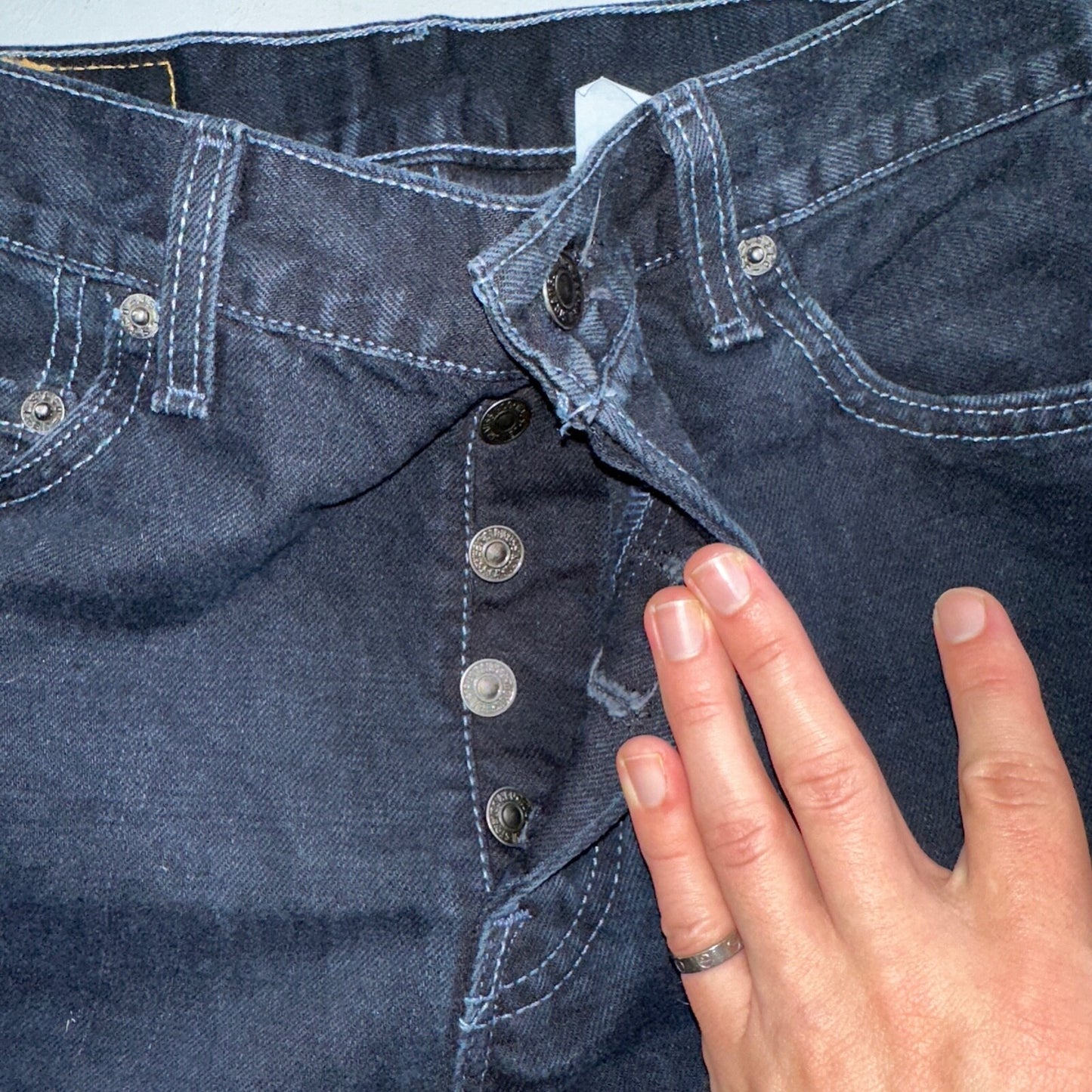 Levis 501 Vintage 90s Mexico Straight Leg Jeans 30x32 Y2K Dark Wash Act 29x31