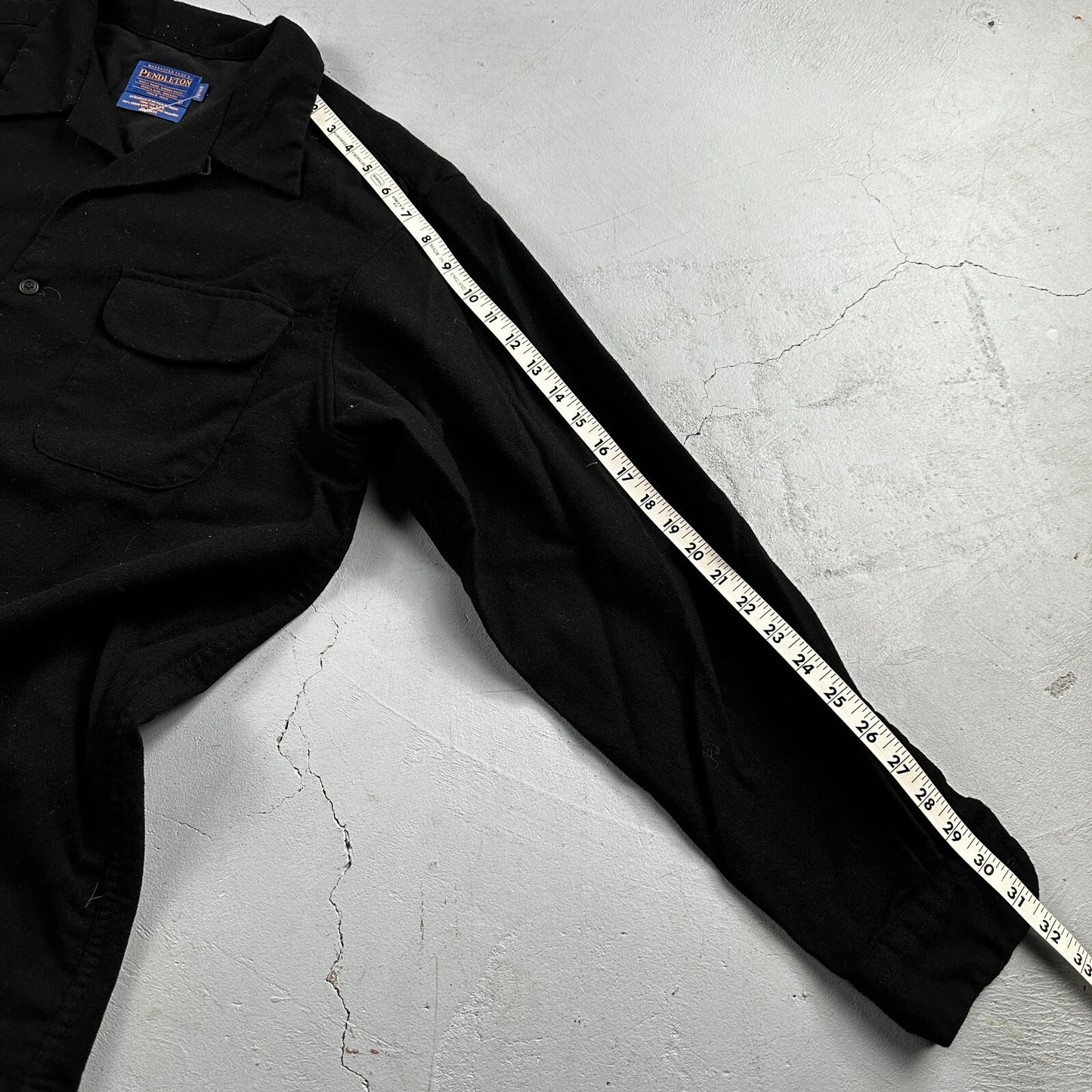 Pendleton Original Board Shirt BLACK 100% Wool Button Down Men’s Size L Long VTG