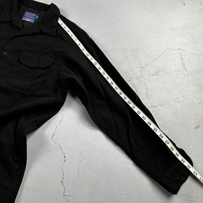 Pendleton Original Board Shirt BLACK 100% Wool Button Down Men’s Size L Long VTG