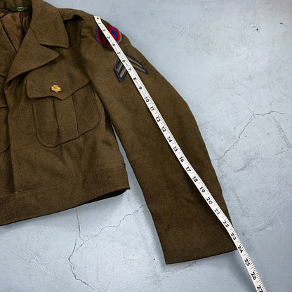 WWII US Army E-6 Ike Jacket 25th Infantry Division Patches WW2 Size 34R Wool