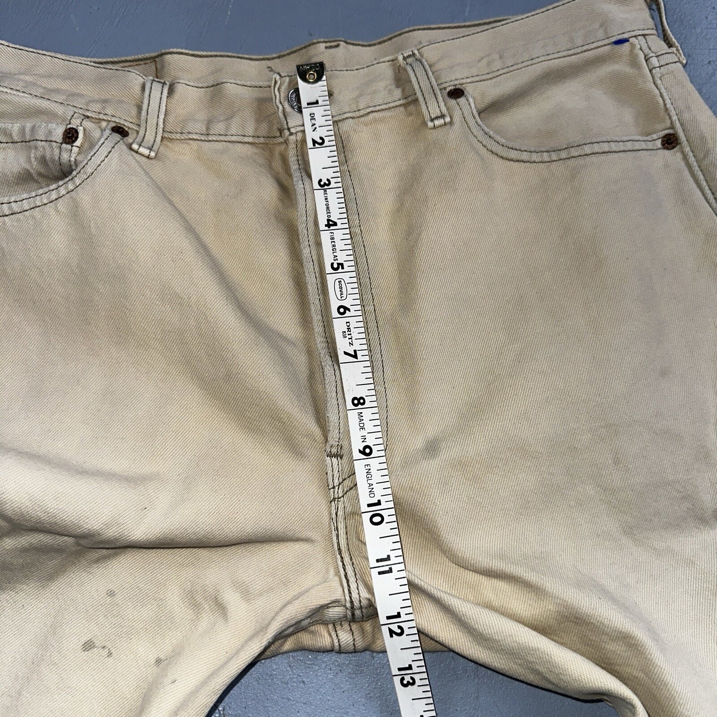 Levis 501 Vintage 90s USA XX Straight Leg Jeans Yellow Khaki 36x32 Act 34x31