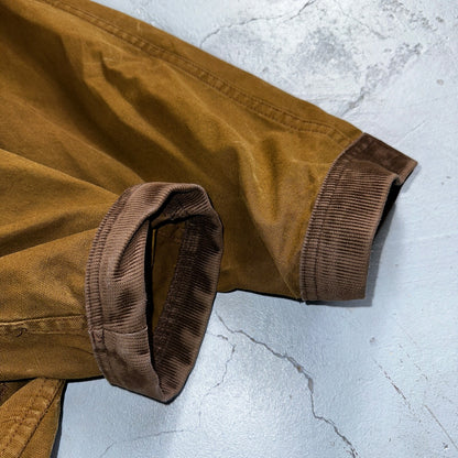 Vintage LL Bean Aztec Fleece Lined Womens Canvas Long Button Duster Coat M