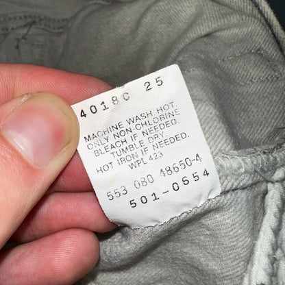 Levis 501 Vintage 90s USA XX Straight Leg Jeans 31x30 Gray Light Wash Act 31x29