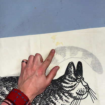 Vintage Burlington B KLIBAN CAT with red Sneakers Standard Pillowcase USA