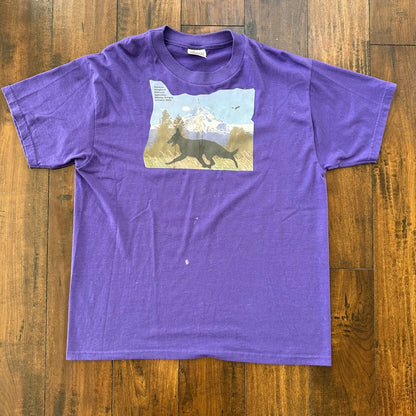 Oregon Wolfs Vintage T Shirt Purple 2004 Y2K Care Animals Dog Print Love Cute