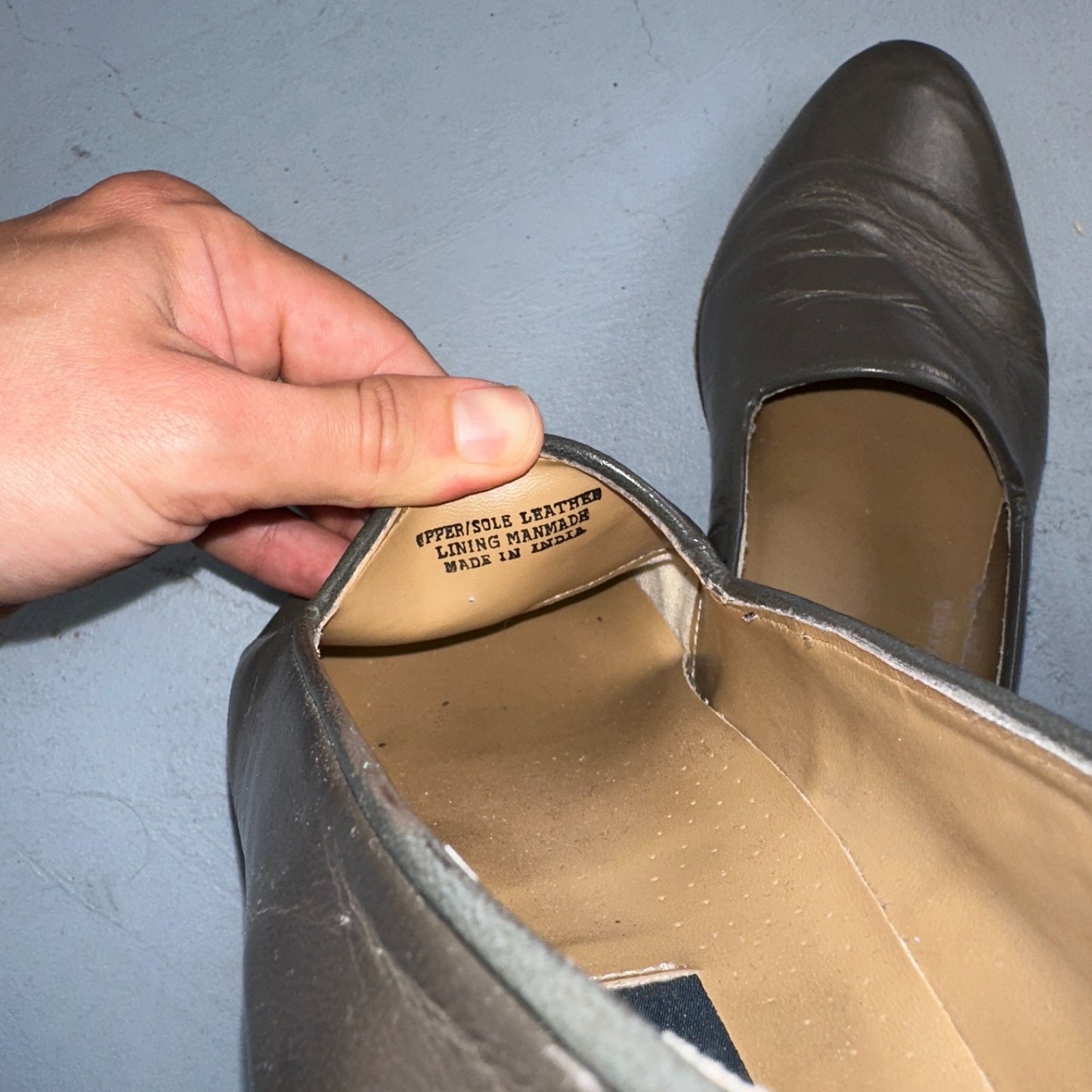 Giorgio Brutini Men Crawley Kidskin Leather Slip On Pump Loafer Gray 8.5 BLEMISH