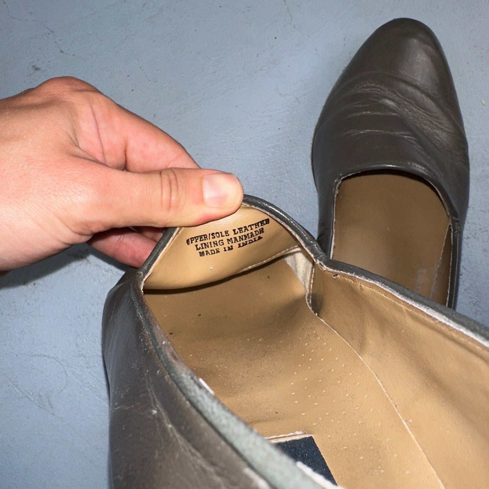 Giorgio Brutini Men Crawley Kidskin Leather Slip On Pump Loafer Gray 8.5 BLEMISH