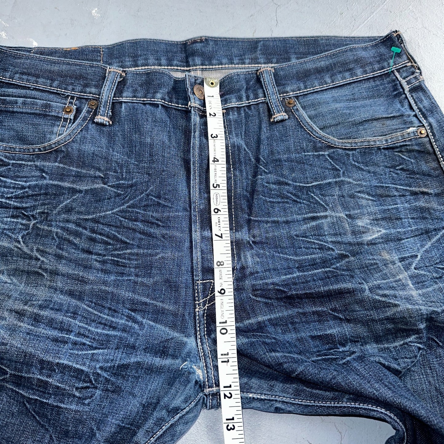 Levis 501 Y2K XX Straight Leg Jeans Blue VTG Whiskers Wash 36x32 Act 36x30