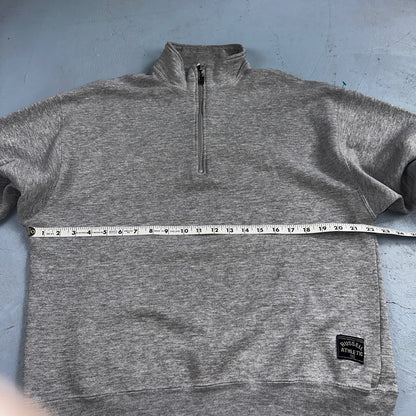 Russell Athletic USA L Sweatshirt 90s VTG Crewneck Gray Basic Blank Quarter Zip