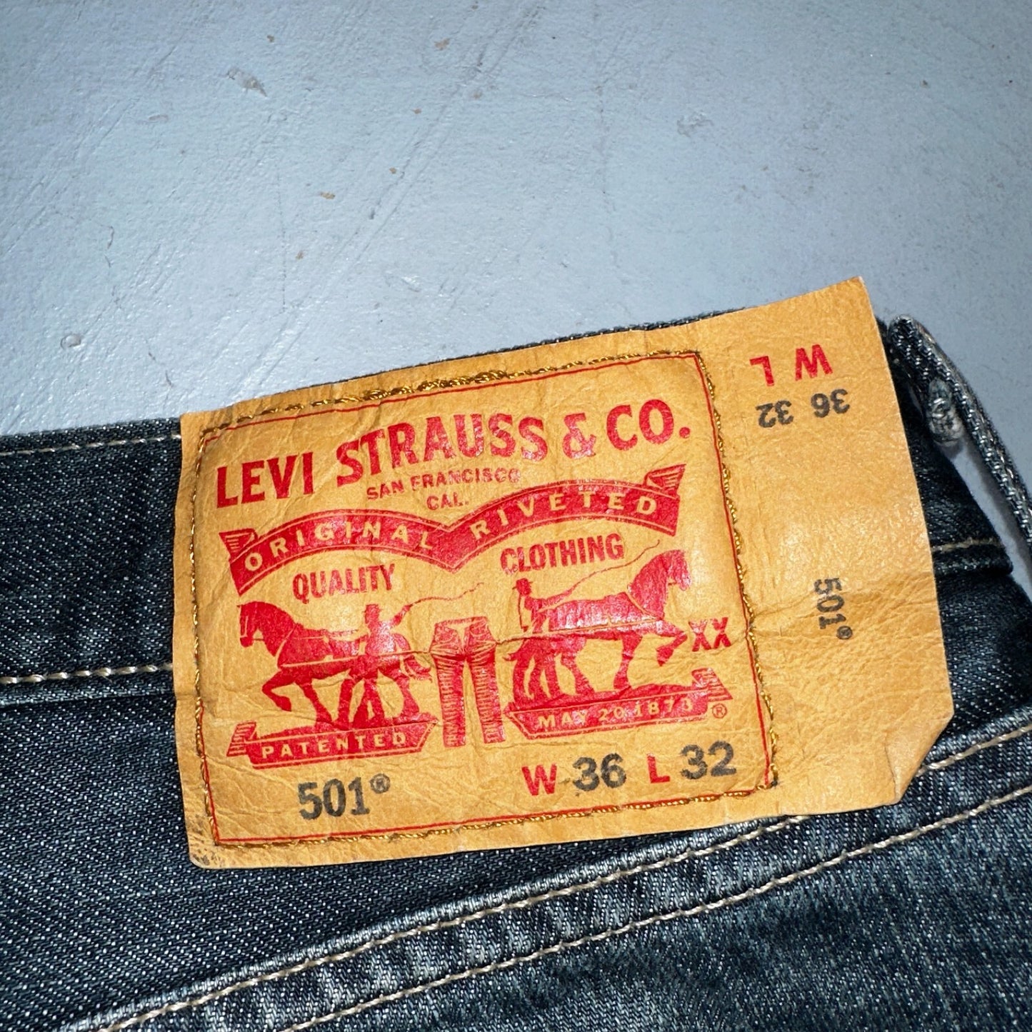 Levis 501 Y2K XX Straight Leg Jeans Blue VTG Med Wash 36x32 Act 36x31