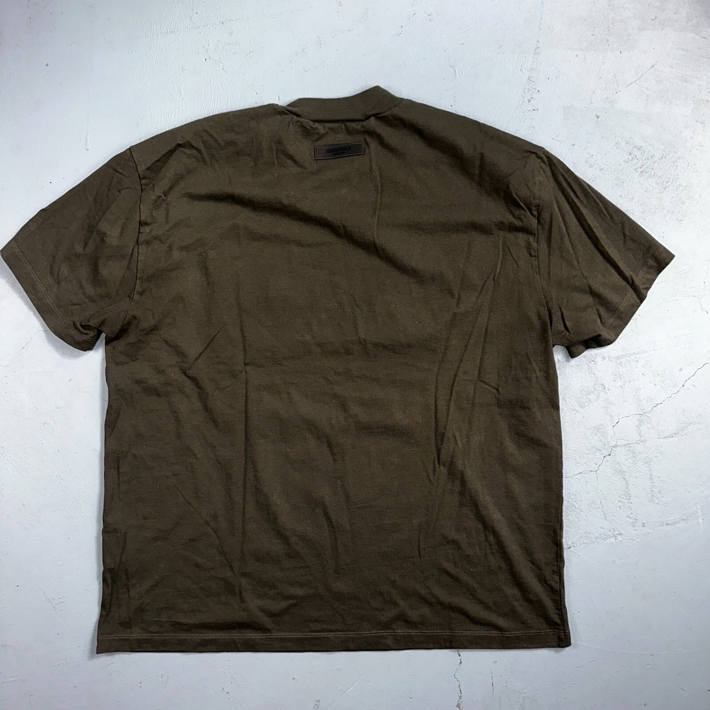 Essentials Fear Of God Brown Puff Print Logo Spell Our Men’s T Shirt XL Boxy