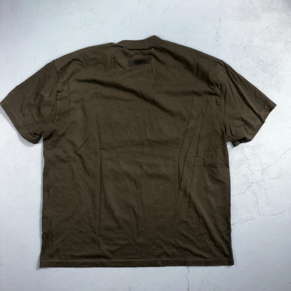 Essentials Fear Of God Brown Puff Print Logo Spell Our Men’s T Shirt XL Boxy