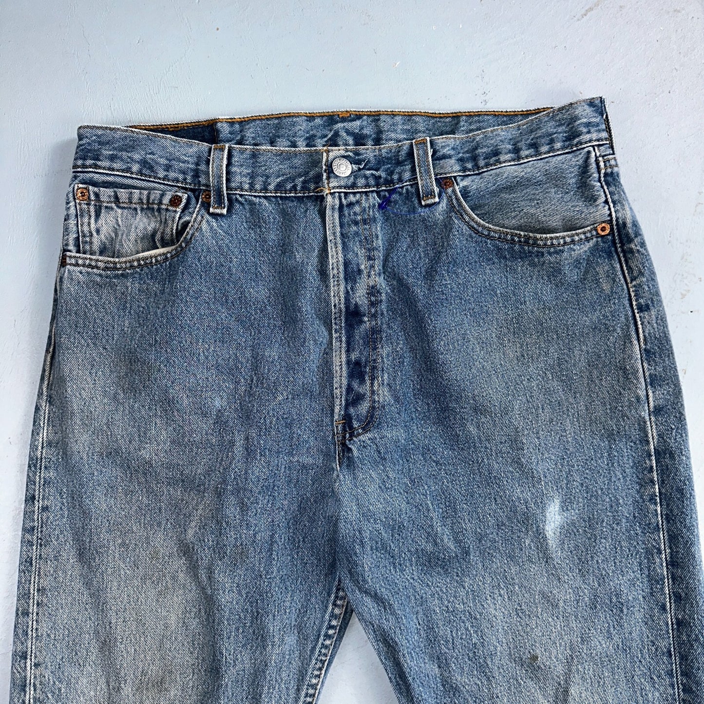 Levis 501 Vintage 90s USA XX Straight Leg Jeans Blue Med Wash 36x32 Act 34x30