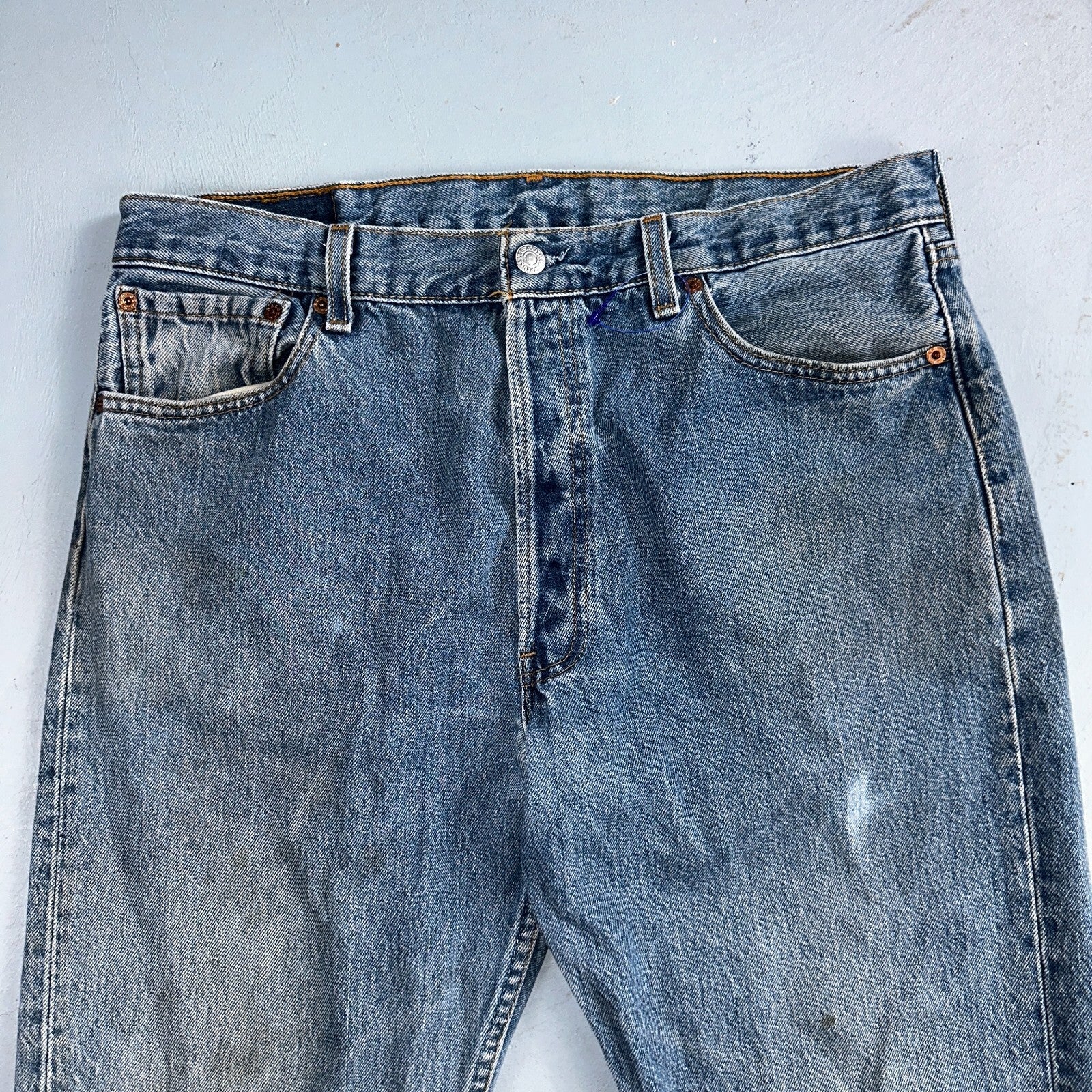 Levis 501 Vintage 90s USA XX Straight Leg Jeans Blue Med Wash 36x32 Act 34x30