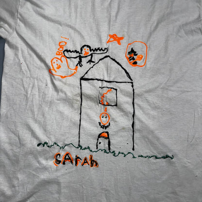 Hanes 90s House Cute Hand Drawn VTG T Shirt Boo Scary Halloween Art Artistic