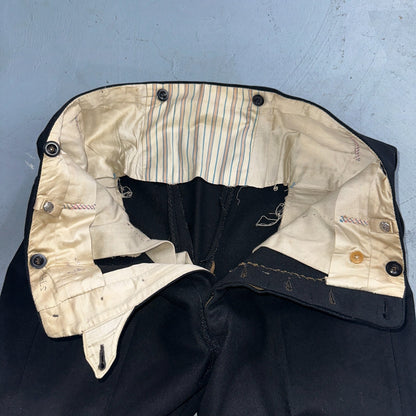 Antique 3 Pc Edwardian Morning Suit Black Wool Frock Coat Vest Pants 1890s 1900s