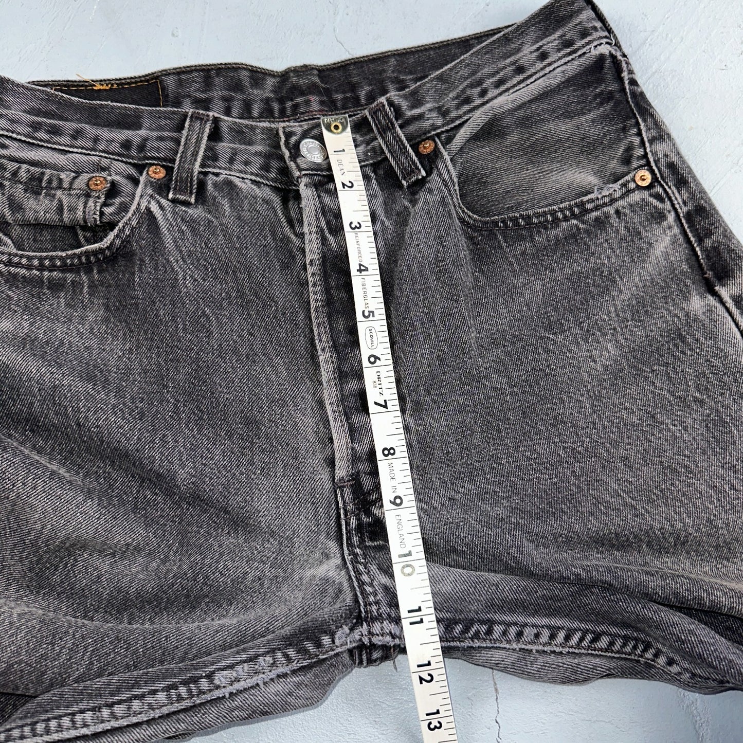 Levis 501 Vintage 90s USA XX Straight Leg Jeans Black Light Wash 32x36 Act 30x27