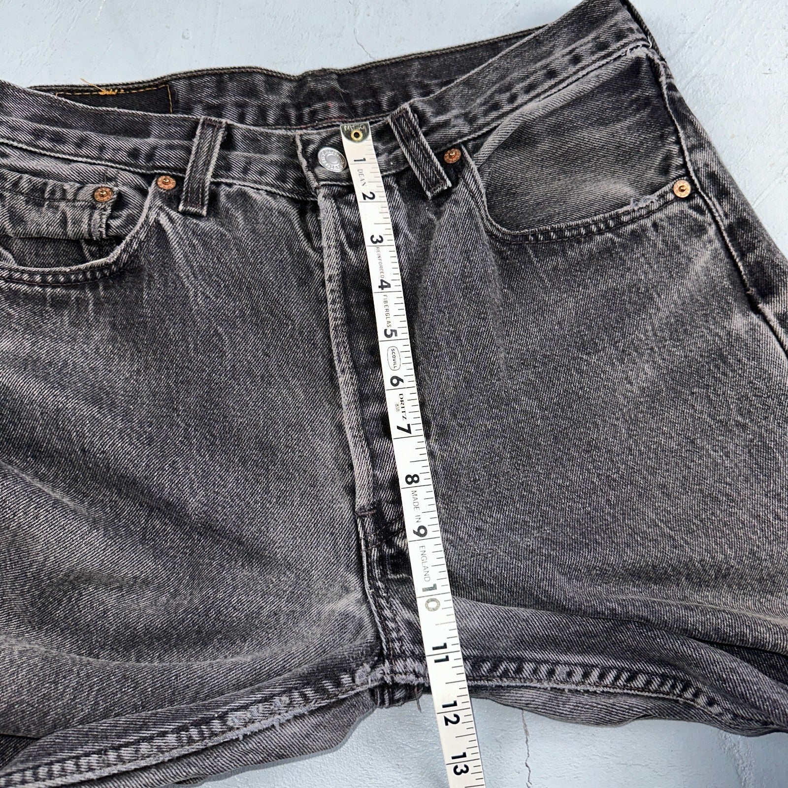 Levis 501 Vintage 90s USA XX Straight Leg Jeans Black Light Wash 32x36 Act 30x27