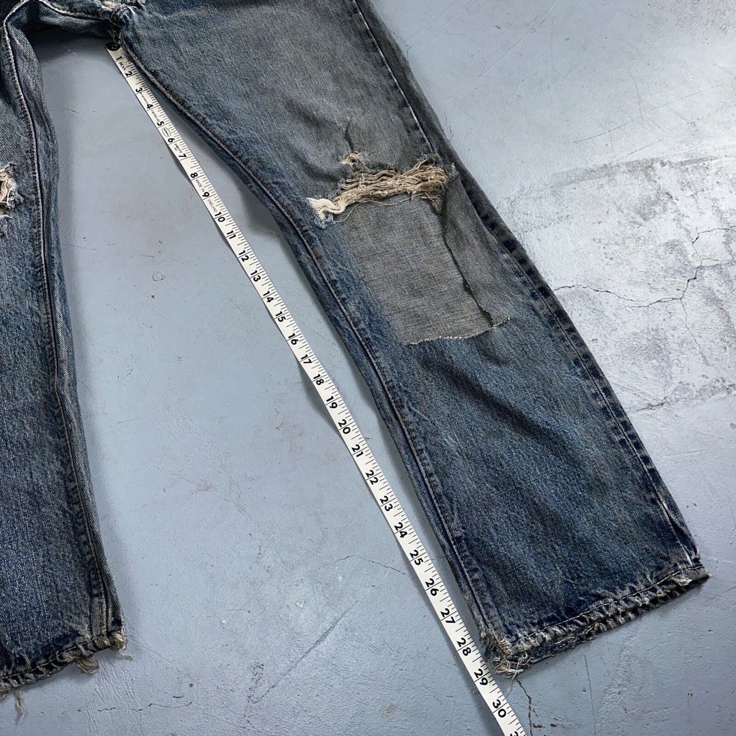 Levis 501 VTG 70s SS Redline Selvedge Jeans XX Thrashed Ripped Act 29x29