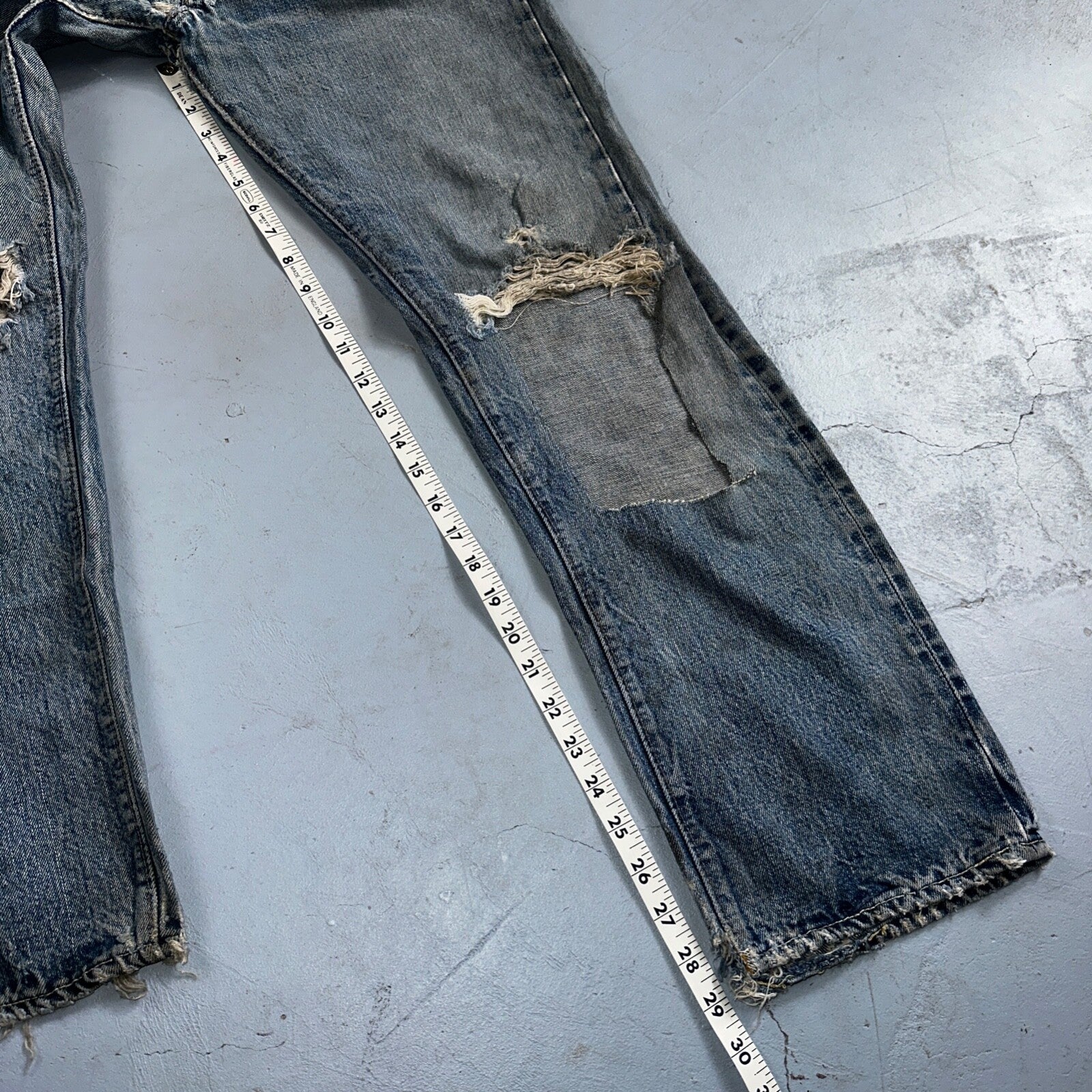 Levis 501 VTG 70s SS Redline Selvedge Jeans XX Thrashed Ripped Act 29x29