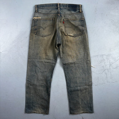 Levis 501 Vintage 80s Redline Selvedge USA XX Jeans Med Wash 34x38 Act 31x27