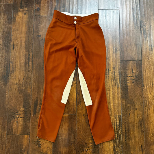 VTG USA Breeks Orange Equestrian Horse Riding Britches Breeches 25x24 1980s