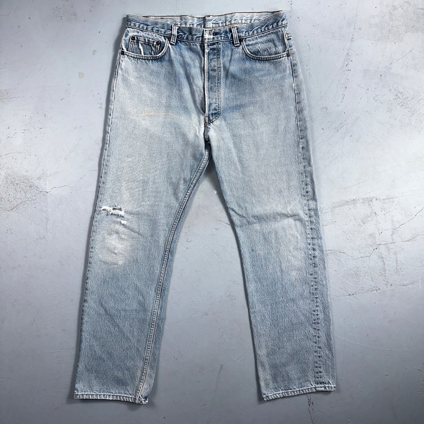 Levis 501 Vintage 80s USA XX 90s Straight Leg Jeans 38x34 Light Wash Act 34x29