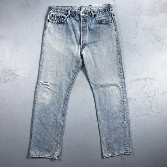 Levis 501 Vintage 80s USA XX 90s Straight Leg Jeans 38x34 Light Wash Act 34x29